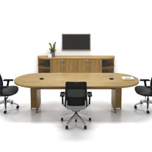 Racetrack Boardroom Table and Credenza Racetrack Boardroom Table and Credenza