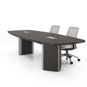 Boat-Shaped Boardroom Table with Architectural Bases Boat-Shaped Boardroom Table with Architectural Bases